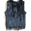 Pelliccia di pelliccia faux lady vera coniglio giubbotto a maglia maglietta con giletta casual gilet gilet al 100%cappotti senza maniche verille naturali Drop Del Dhqus