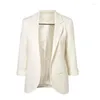 Abiti da donna 2024 Candy Color a sette maniche a sette punti Modelli per pendolari Slim Women Blazer