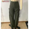 Pantalones de mujer Edglulu 2024 Spring Side Side Drawstring Lace-up cintura alta de bolsillo informal de bolsillo de bolsillo femenino con límites de femenina 0329