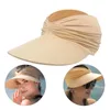 Chapéus de aba larga Sport Sun Visor Visor vazio Top Baseball Cap With UV Protection Beach For Young Girls Mulheres 2024