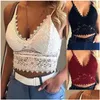 Camisoles Tanks Women Plus Vest Crop Wire Lingerie Y V-Neck Camisole Underwear Seamless Lace Bralette Top Solid Bra217S Drop Delivery Otiwo