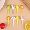 Forks 8pcs Cartoon Animals Fruit Mini Kid -Snack Cake Deser Deser STRICE Duck Frog Tukticick Bento Dekoracja stołowa