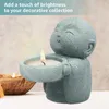 Ljusstakare Buddha Tealight Holder Vintage Sandstone Statues Simplistic Tea Light Figurine Candlestick Söt