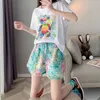 2024 Leisure Sports Set Women's Summer Korean Edition Hong Kong Flavor Loose and Age Reducing Fashion Pop Street Short sleeved T-shirt+Shorts Two Piece Set