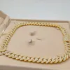 Хип -хоп сияющие украшения захлопывали 15 мм VVS D Color Moissanite Diamond 10k Gold Cuban Link Chain