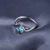Bands Anneaux Jewelry Palace Flower Natural Rainbow Mysterious Quartz 925 Sterling Silver Ring Womens Exquis Bijoux Q240427
