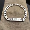 Modepläterade silverspöken Mens Luxury Armband Designer för kvinnor snid Skalle Simple Double G Metal Cuban Chain Charms Cjewelers Designer Armband