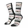 Men's Socks Funny Happy Compression Cassette Tape Retro Harajuku Artwork Hip Hop Novelty Seamless Crew Crazy Sock Gift Printed