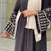 Etnische kleding Borduurwerk Keffiyeh Abaya Open Kimono Cardigan Moslim Abayas voor vrouwen Dubai Modest islam -outfit Kaftan Hijab Dress Ramadan