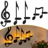 Candle Holders 1pc Music Noter Holder Black Wall Sconce Vintage Art Musical Style Iron