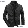 Mens Fur Faux Fgkks Autumn Winter Leather Jacket Men Windproof Jackets Pu Motorcycle Fashion Male Drop Delivery Apparel Clothing Outer Otljm