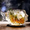 Créatif 3d Fish Transparent Shape Bar Cocktail Verre de verre épais épais lourd Smoothies Bol tasse de boisson froide Tiki verres de verres 240416