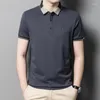 Polos masculinos de verão coreano Moda coreana Simple lapela pólo painéis de bordado bordado bordado respirável casual versátil fino de manga curta