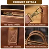 Misportés Vintage Vintage en cuir en cuir Mencasse pour hommes 16 "Sacs d'ordinateur portable Crazy Horse Messenger Handsbag How Hide Idea Gift for Men