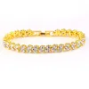Charmarmband Luxury Crystal Zircon Armband för kvinnor Enkel Snap -knapp Bangle Hand Fashion Ladies Wedding Jewelry Pulseras Mujer