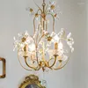 Żyrandole kryształ do salonu do jadalni sypialnia kuchnia lampa wisiorka do amerykańskiego vintage el villa wiszące światła