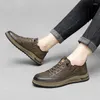 Casual Shoes Spring Mens äkta läder koreansk version Formell Business Oxford Sneakers Daily Commute Anti-Slip Wearable