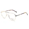 Lunettes de soleil Frames Grey Jack Metal Full Full Rim Pilot Spectacle Cadre pour les hommes Femmes Small Taille 5090