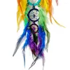 Dekorativa figurer Etnisk stil Gradient Rainbow Dream Catcher Mesh Suede Long Velvet Tät flockning av tyg tupphårmaterial hängande