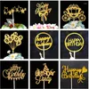 Party Supplies Cake Topper Födelsedagsdekorationer Kids Boy Cupcake Toppers Decoration Baby Shower Girl gynnar guld