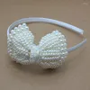 Accessoires de cheveux Girl Bandband Pearl Bow Wedding Princes Perles de coiffure Satin vintage 6pcs