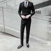 Allinone Casual Suit Mens Threepiece Springsummer Slimfit 형식 드레스 비즈니스 경력 신랑 결혼식 240419