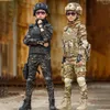 Running sets Kids Military Tactical Training Uniform Set Enfants Camouflage Pantals Top Pantal