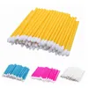 100pcs Broussins à lèvres jetables Brosse de caisse cils Crystal Lash Micro Brushes Extension de cils applicateurs Nettoyeur de maquillage de beauté