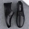 Casual Shoes Genuine Leather Men Lace-up Oxfords Fashion Male Brand Formal Business Handmade Wedding Flats Mens