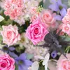 Dekorativa blommor rosa lila bröllopsdekoration båge blomma rad kommersiell skönhet chen dörrssimulering