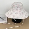 Wide Brim Hats Ins Summer Vacation Flower Sunshade Bucket For Women Super Foldable Beach UV Protection Upf Sun Sun With String