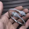 Mulheres Blgarry Brand Designer Bangles Versão alta VGOLD Double Snake Inclaid Red Diamond Bracelet com pulseira de cobra Starry Spirit