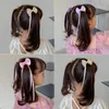 Hair Accessories 2PCS Set Spring Summer Colorful Dot Plaid Bow Long Ribbon Small Clips For Baby Girl Children Cute Silk Hairpin