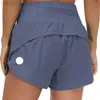 Shorts Snelheid U omhoog High -Rise Lined Short Taille Sports Shorts Dames Set Snel drogen Loose lopende kleding rug Zipper Pocket Fiess Yoga Qick Q2