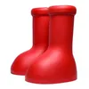 Big bottes rouges Designer Hommes Femmes Bottes de pluie Eve Rubber Astro Boy Reps sur le genou Chaussures de dessins animés Chaussures de taille de plate-forme de fond épais 14 chaussures pour hommes chaussures