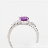 Band Rings Purple Amethyst Ring for Women Sier 60mm Crystal Engagement Design