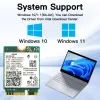 Cartes Adaptateur WiFi PCIE pour Intel BE200 WiFi 7 8774Mbps Bluetooth 5.4 Card de réseau sans fil PC 2,4G / 5G / 6GHz pour Win10 / Win11