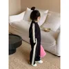 Clothing Sets Children Set 2024 Spring Autumn Girls Zipper Hoodie Korean Style Stretch Top Pants Casual Fashionable Two Piece