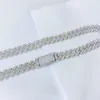 Bussdown Толстая 8 мм 10 мм 13 мм 925 Сплошное серебро было vvs vvs moissanite cuban gance chean bracelet кубинский браслет