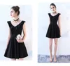 Abiti per feste Giovani signore classiche Black Prom adorabile Vestido de Festa Abito formale a V-Neck Short Evening Gift Collana