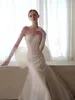 Abiti per feste Avorio sera senza spalline destacabile coda di fiocco in pizzo dalla spalla Corsetto Princess Beach Bridal Wedding Gown