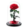 Flores decorativas Glass Rose Ornament Delicada Estética Artificial Forever Flor Forever Suministros de regalos de cumpleaños