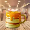 Кружки творческий медовый банок в форме кофейной чашки керамический молочный сок соевый водяной чашка легко в очистке для семьи и друзей милый подарок J240428