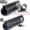 Taktisk svart 7/9/10/12/13,5/15 tum Keymod/M-Lok Handguard Rail Free Float Mount System med stålfatmutter