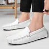 Casual Shoes Leather For Men 39 White Sneaker 2024 Loafers Man Tenis Masculinos Originais Slip On Their Flats Hoes Mens Brown