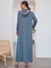 Roupas étnicas moda feminina feminina com capuz muçulmano maxi vestido maxi dubai abaya peru kaftan manto árabe djellaba caftan musulman longue vestidos