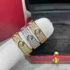 Anel de luxo de luxo de ponta anel de luxo anel desolador v Gold High Edição estreita Diamante Full Sky Star Womens 18K Rose Plating