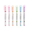 3Color Linear Roller SEAL Highlighter Color Hand Account Curve Blomma Typ Wave Line Handkonto Mark Key Word Marker Pens 240423