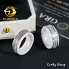 ECED OUT VVS Moissanit Diamant Keramik Ring Vintage Edelstahl Männer Kubanische Ringe Hip Hop Ring Mode Ehering
