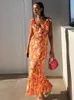 Vestidos maxi de estampado floral de estampado de moda